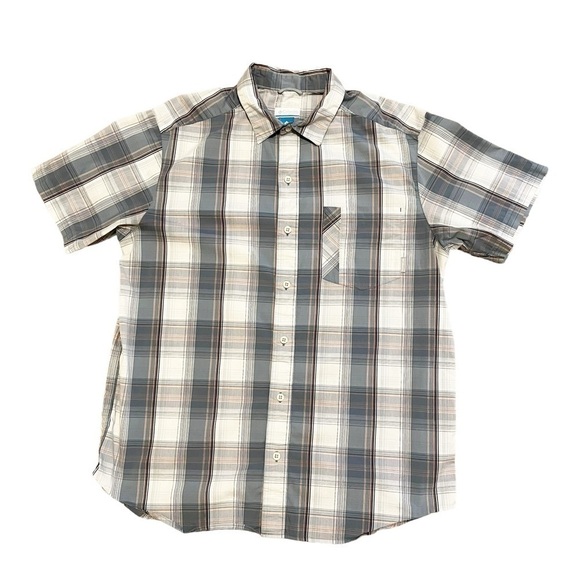 Columbia Button Down Shirt Men’s Size Large Blue Plaid Short Sleeve Casual - Picture 8 of 8